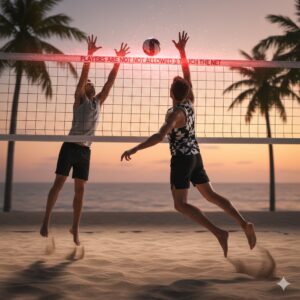 players are not allowed to touch the net